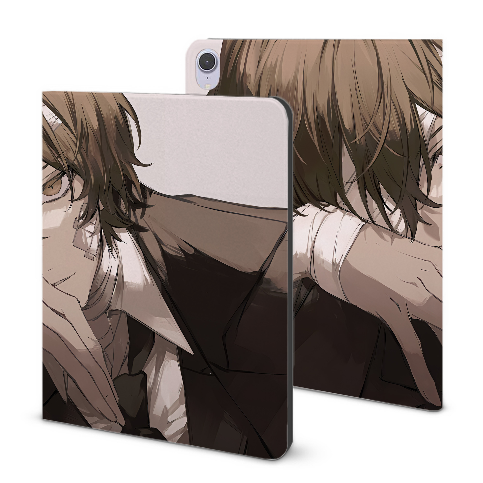 （画像用） 文豪ストレイドッグス Bungo Stray Dogs IPad ケース ブック型 PUレザー TPU 耐衝撃 軽量 薄型 ペン収納なし 全面保護 IPad 各モデル対応